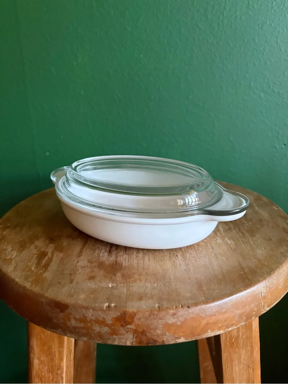 Pyrex Visions mini Casserole Dish V-14-B in White w/ Lid